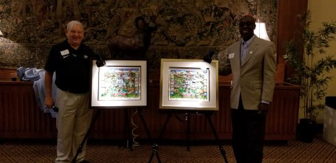 Lloyd Scher and Jimmy Black Unveil UNC National Championships Artwork by Charles Fazzino