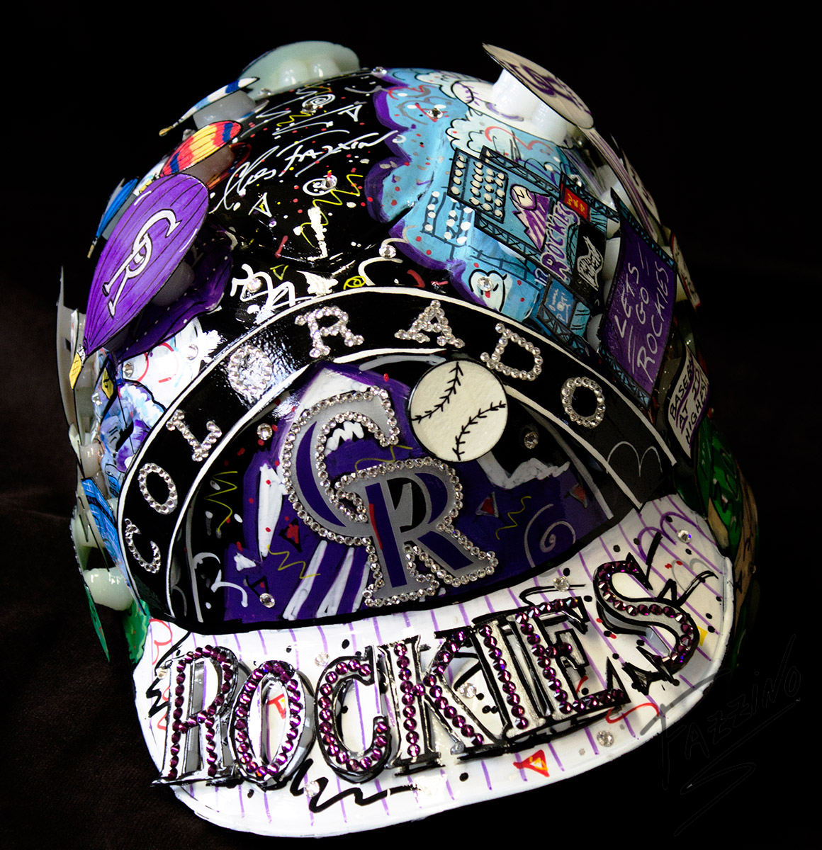 Colorado Rockies Hand-Painted Helmets | Fazzino