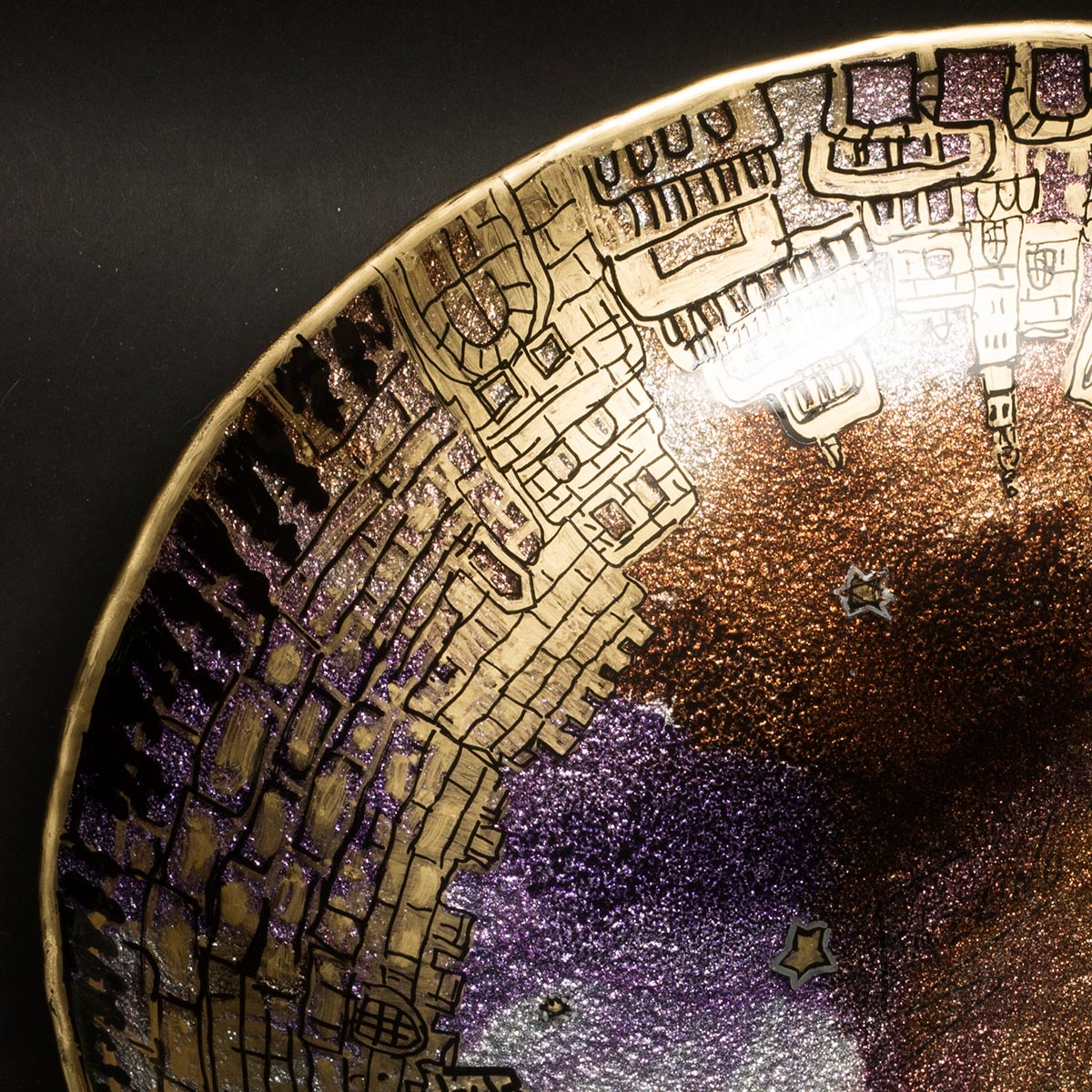 Hand Painted JewishThemed Plate Fazzino