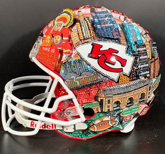 Kansas City Chiefs Hand Painted Helmets Fazzino