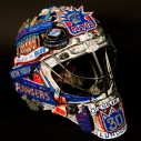 Henrik Lundqvist New York Rangers Autographed Replica Goalie Mask - Art by Charles Fazzino RG13309141