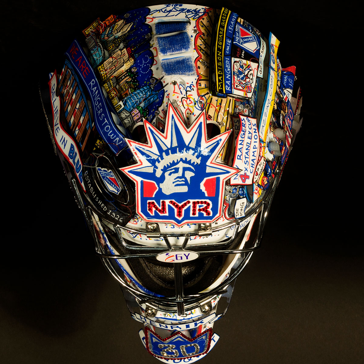 NY Rangers Goalie Helmet Fazzino