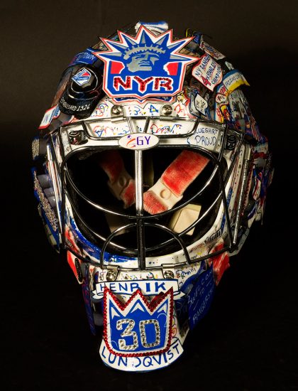 Henrik Lundqvist New York Rangers Autographed Replica Goalie Mask - Art by Charles Fazzino RG13309141