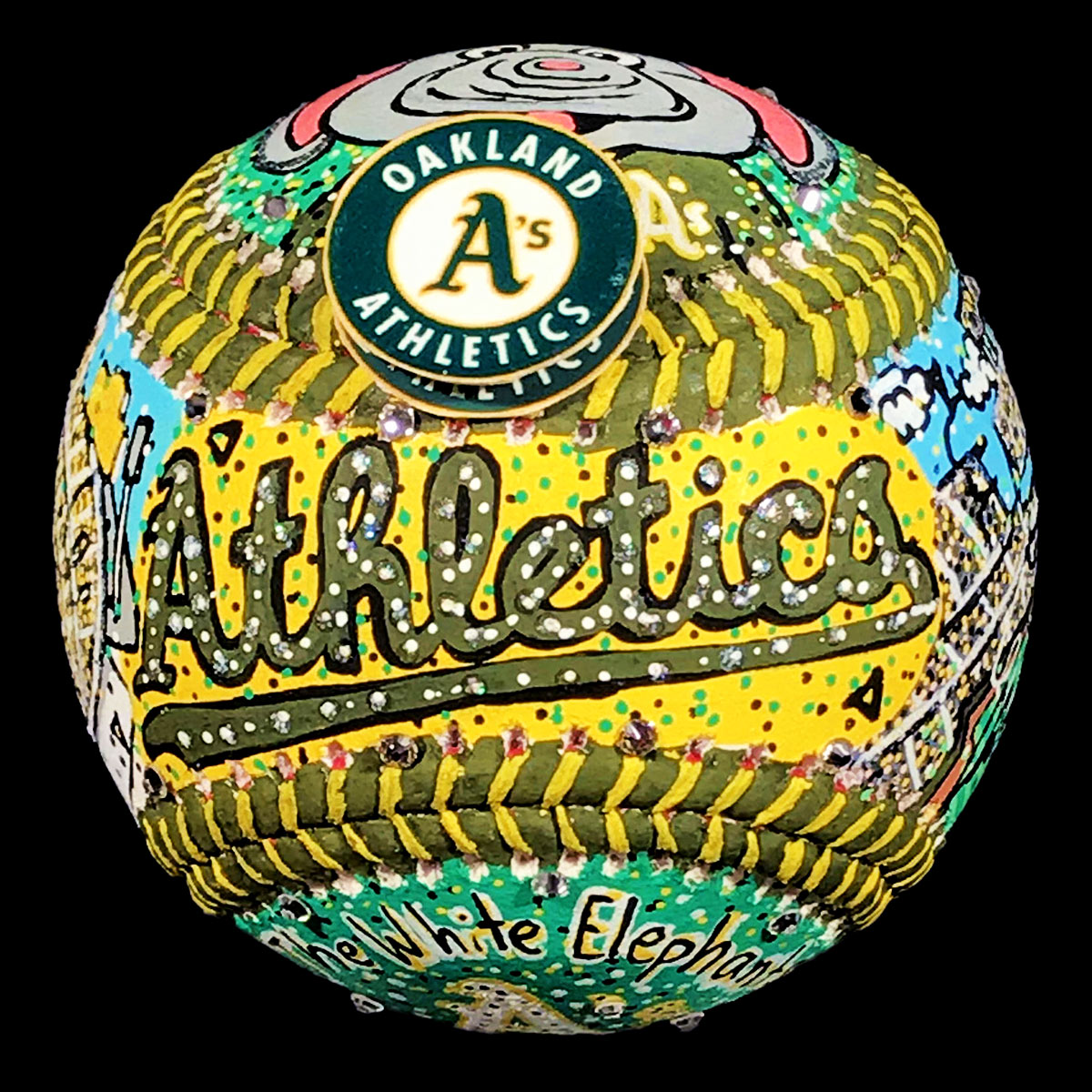 Oakland Athletics HandPainted Baseballs Fazzino