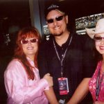 Wynnona and Naomi Judd with Charles Fazzino at the Indianapolis 500