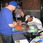 Darryl Strawberry and Charles Fazzino sign autographs at Citifield