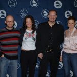 Moby, Sara McLaughlin and Dido appear with Charles Fazzino at the GRAMMY Awards nominees press conference