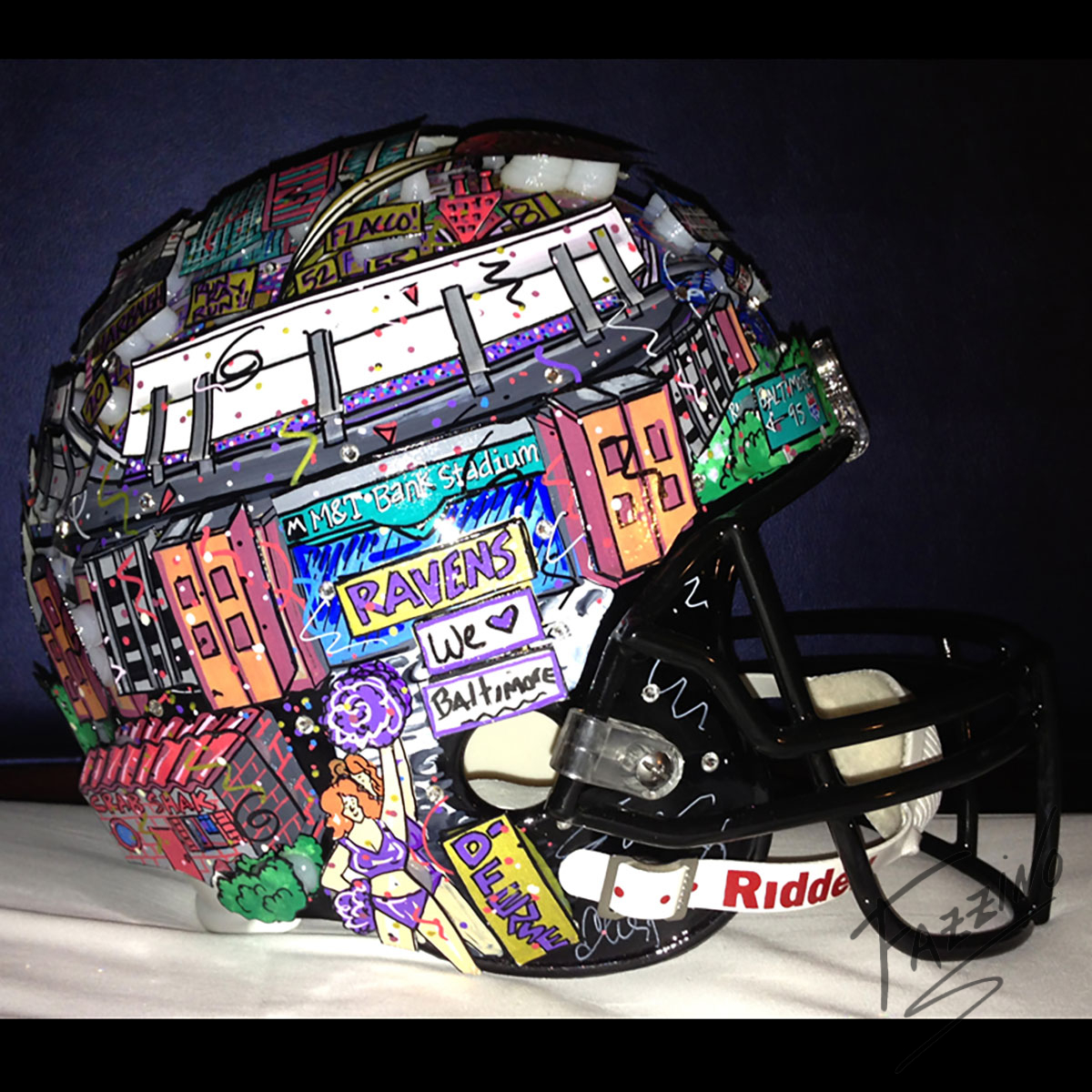 Baltimore Ravens Hand Painted Helmets Fazzino
