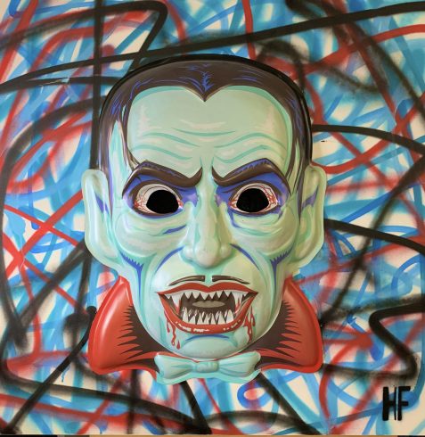 Dracumask is an original piece on canvas by Heather Fazzino