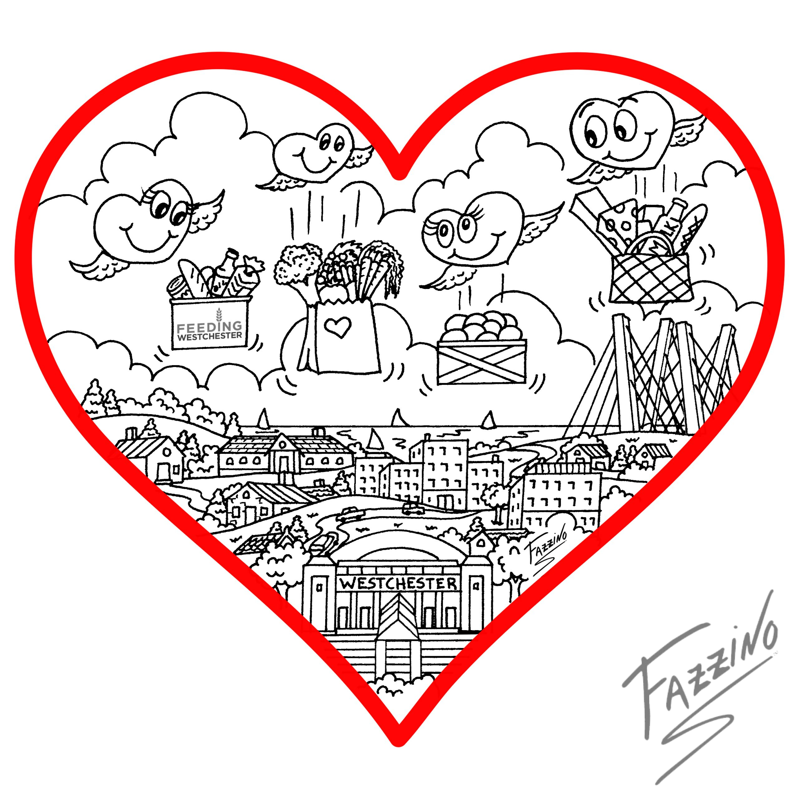 Fazzino's Love in Westchester-Themed Coloring Book image