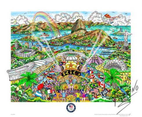 2016 Olympic Games Rio de Janeiro, Brazil pop art poster by Charles Fazzino