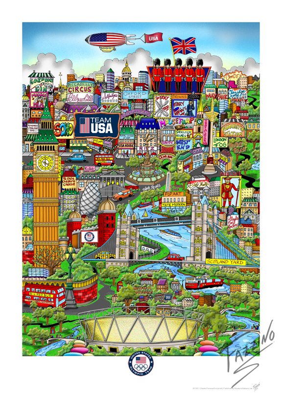 The London 2012 Summer Olympics pop art poster by Charles Fazzino