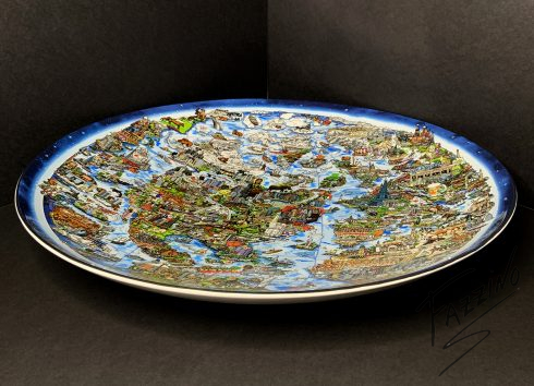 Charles Fazzino pop art embellished collectors plate 