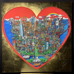 "The Heart of Manhattan" -- a Fazzino orginal featuring the city inside a red heart