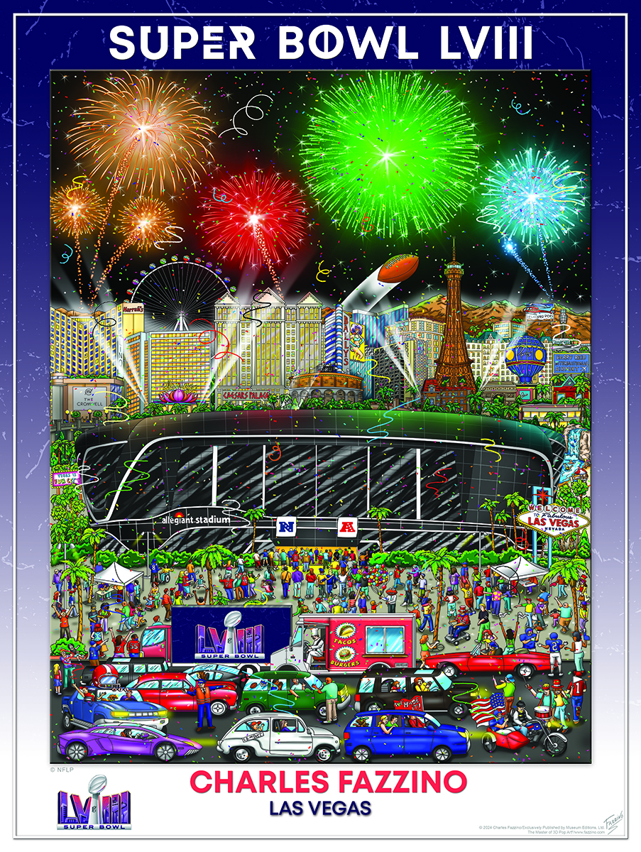 Fazzino poster for the Super Bowl LVIII