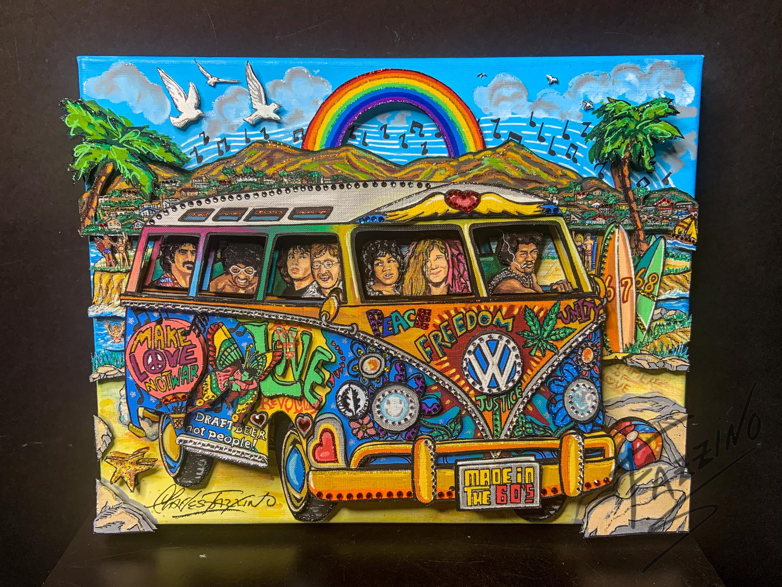 Made in the 60's Rock n Roll VW Bus Original | Fazzino