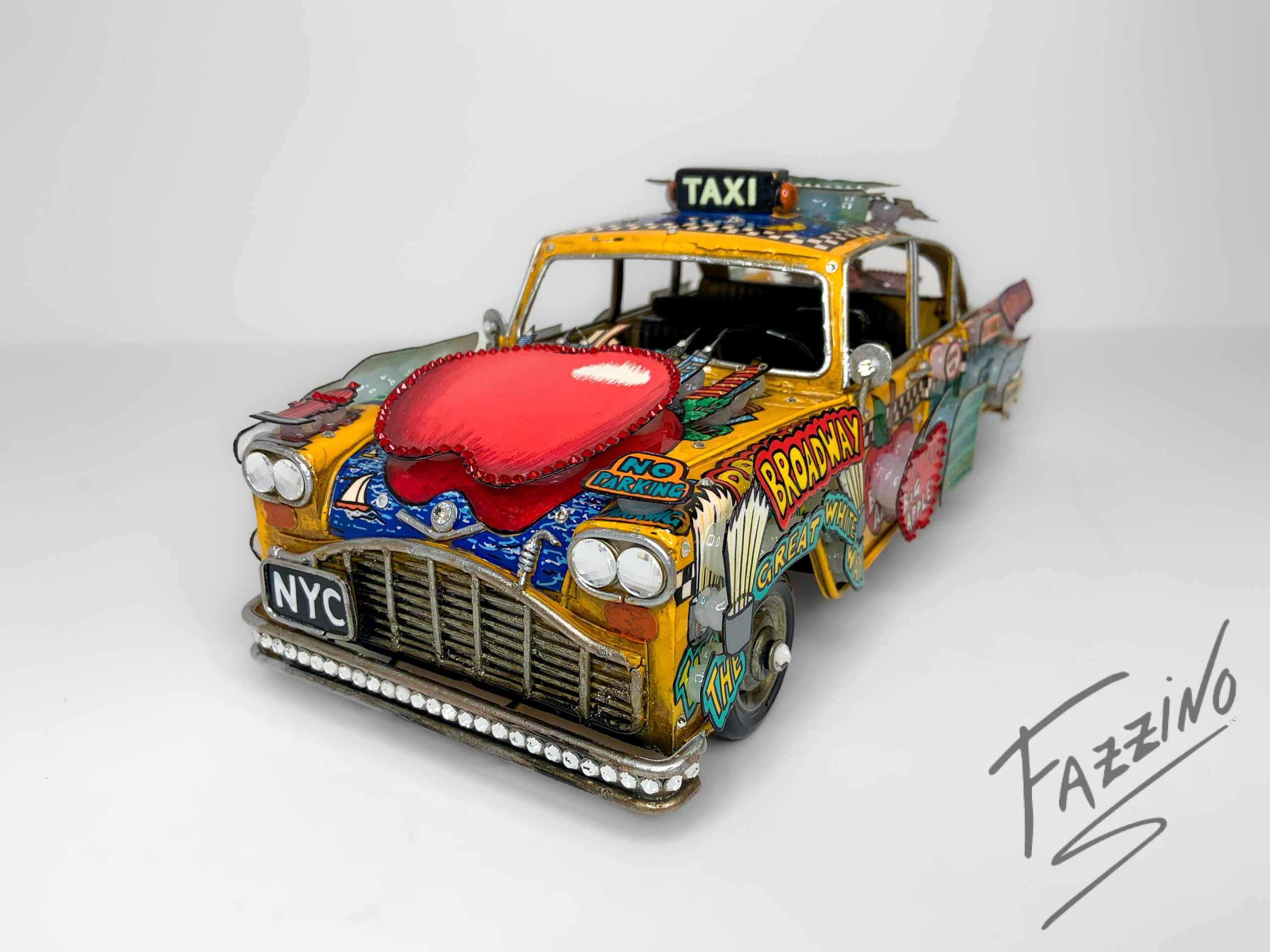 Charles Fazzino チャールズ ファジーノ NYC TAXY NYC is F-in Incredible Taxi Sculpture | Fazzino